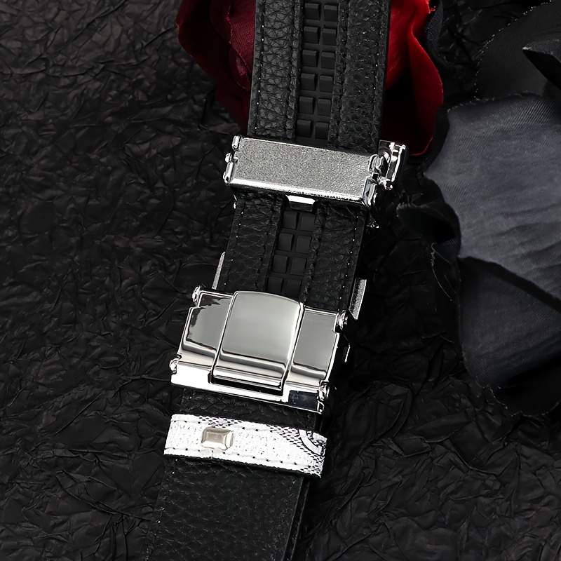 Minimalist Retro Men's Belt Alloy Buckle Printed Waistband